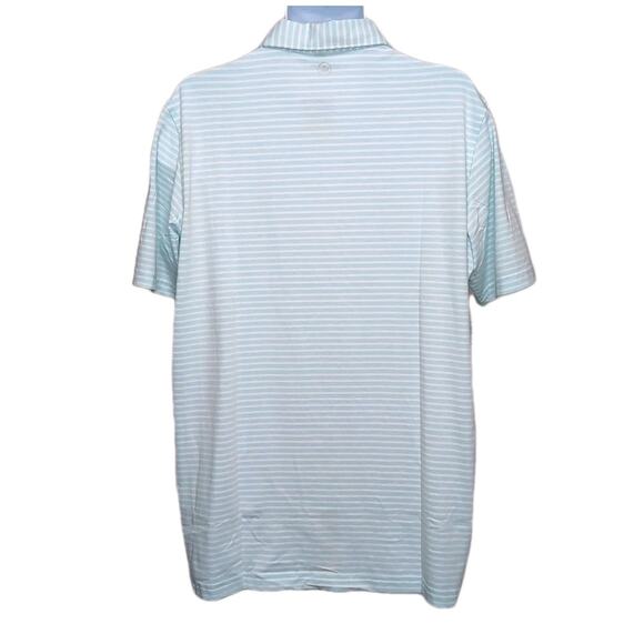 Peter Millar Light Blue and White Striped Polo Shirt - Picture 3 of 16